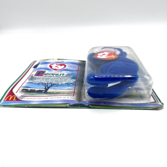 TY Peanut The Royal Blue Elephant 1995 McDonalds Beanie Baby Rare Retired Sealed - Picture 6 of 8